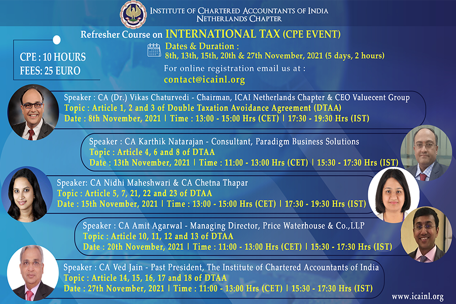 Refresher Course on International Tax (5 days course with 10 CPE Hours)